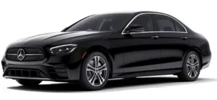 Black Mercedes-Benz E-Class executive saloon