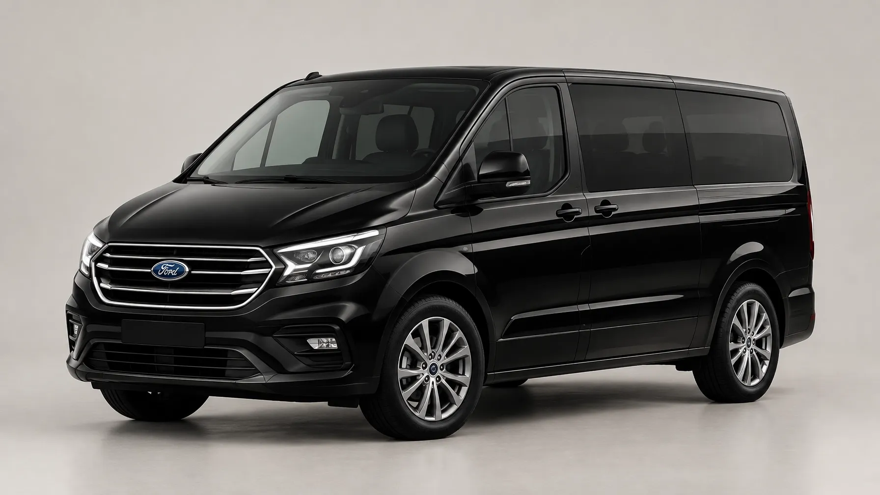 Black 8-seat Ford Tourneo passenger van