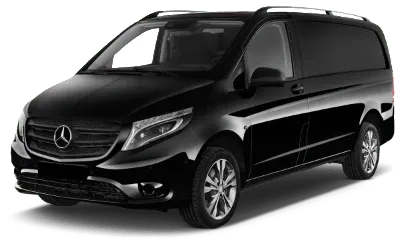 Black Mercedes-Benz V-Class people carrier